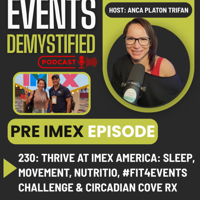 230: Thrive not just Survive at IMEX America: Sleep, Movement, Nutrition, #Fit4events Challenge